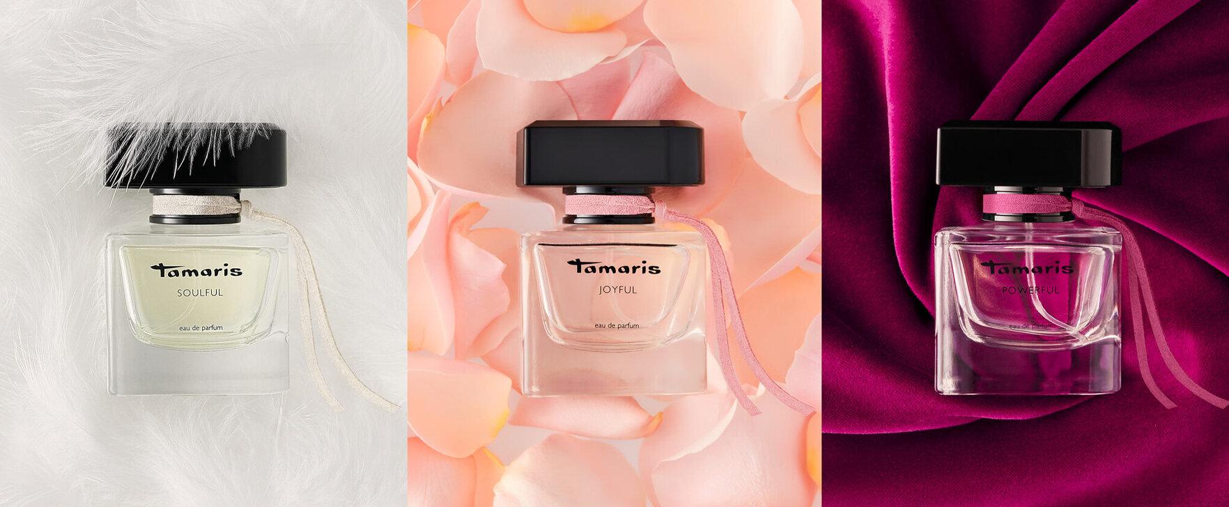 Tamaris' Perfume Debut: The New Women's Fragrances "Powerful", "Joyful",and "Soulful".
