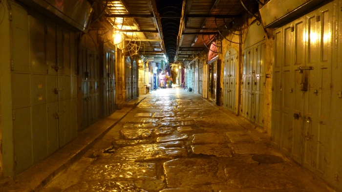 Old City von Jerusalem - spät abends