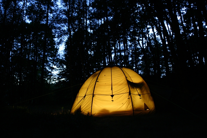 One of my tents at night, yesterday :)
