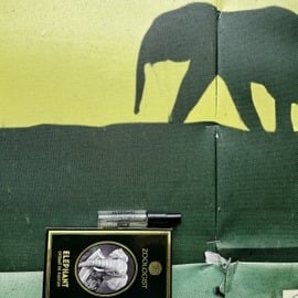 Das Plakat mit dem wandernden Elefanten beim Wandern entdeckt :-)